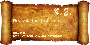 Mocsek Emiliána névjegykártya